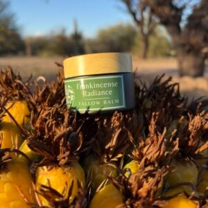 Frankincense whipped tallow in Arizona desert landscape, cactus