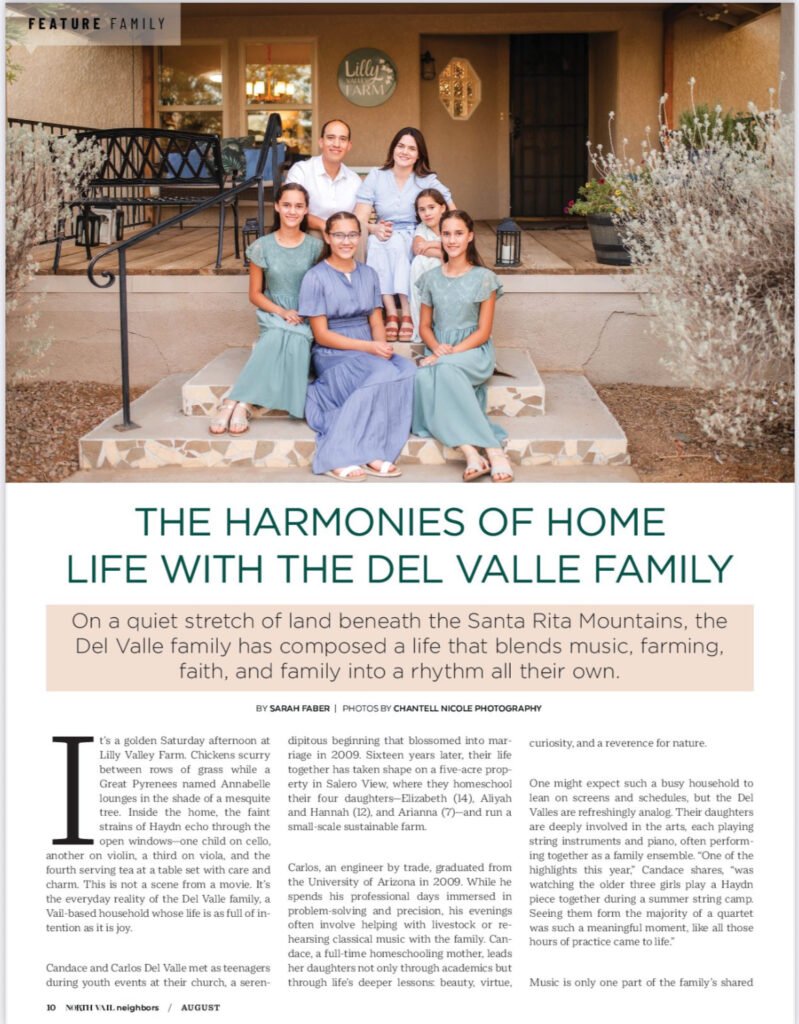 What is Lilly Valley Farm? The Harmonies of home life with the Del Valle Family. Magazine Article. 
