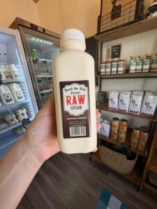 Fresh local cream and milk